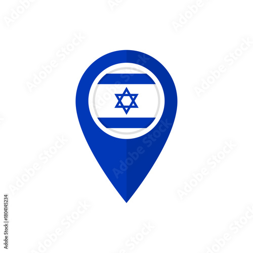 Location pin icon with flag of Israel