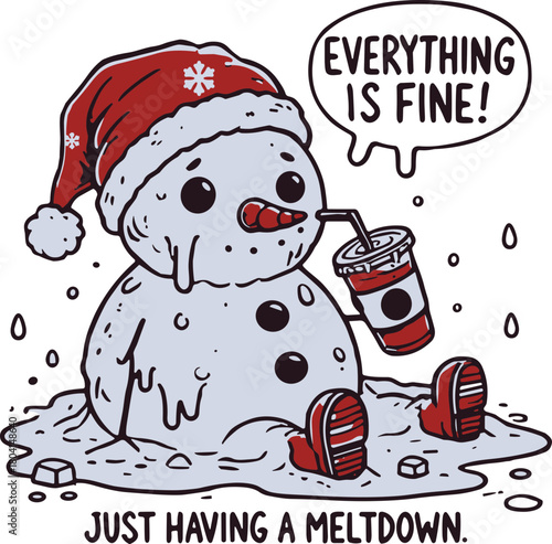 Snowman svg,I’m Fine This Is Fine svg,Christmas Meltdown svg,Winter Humor Holiday Sublimation, Xmas Funny Snowman svg