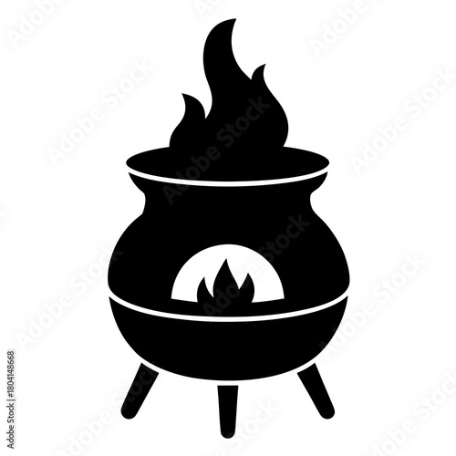 Traditional Clay Stove Silhouette Vector