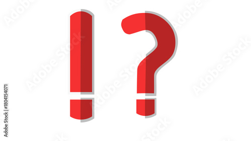 flat design question mark and exclamation mark symbols