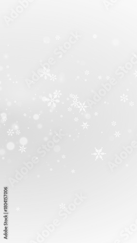 Magic winter snowflake fall overlay with cold glowing light.