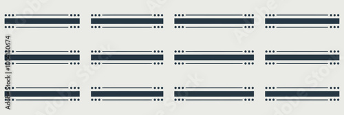 A repeating pattern of dark blue horizontal lines bordered by three dots on a light gray background