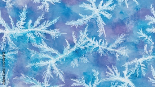 Seamless watercolor pattern with snowflake