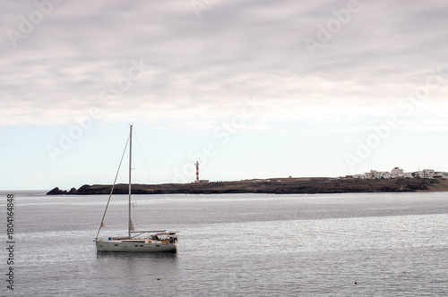 Yacht in the harbor of Poris de Abona