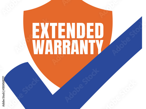 Extended warranty symbol with a checkmark indicating approval and protection