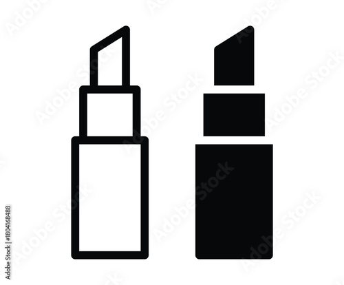 Two Abstract Lipstick Icons in Minimalist Design for Beauty Concepts