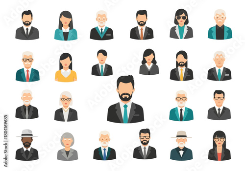 Diverse Collection of Professional Avatar Portraits for Business Use.