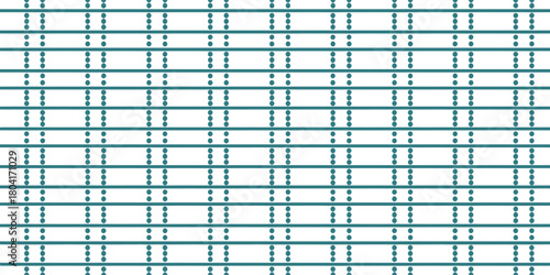 A repetitive pattern of horizontal lines with vertical columns of dots in a grid like arrangement
