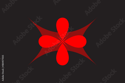 Stylized Red Flower Design