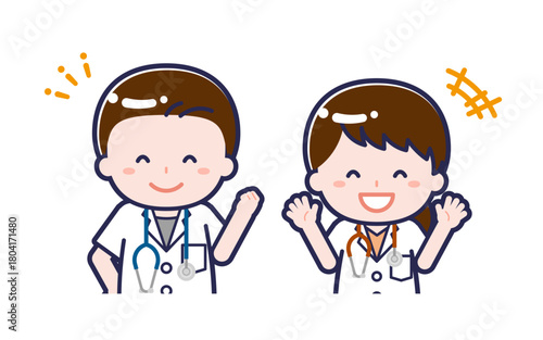 半袖医師／2人組／男女 02