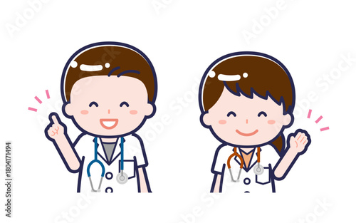 半袖医師／2人組／男女 01