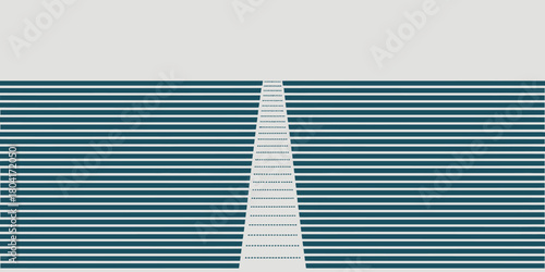 A pathway between horizontal lines leading to a blank space with a gray background above it all
