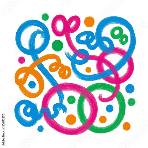 Vibrant abstract celebration of confetti and streamers in bright, playful colors, perfect for festive designs and joyful occasions