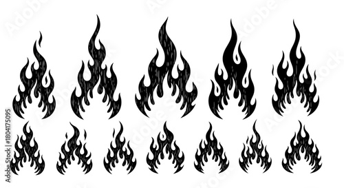 Dynamic tribal flame designs perfect for adding fiery accents to vehicles, apparel, and creative projects