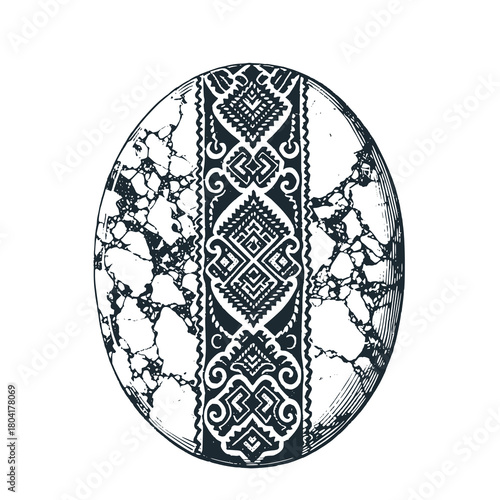 Marble gemstone – Black and White Icon Vector and Illustration