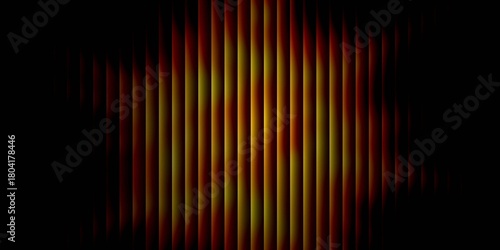 Warm yellow orange and red glowing vertical line abstract background with smooth gradient center light on dark futuristic wallpaper