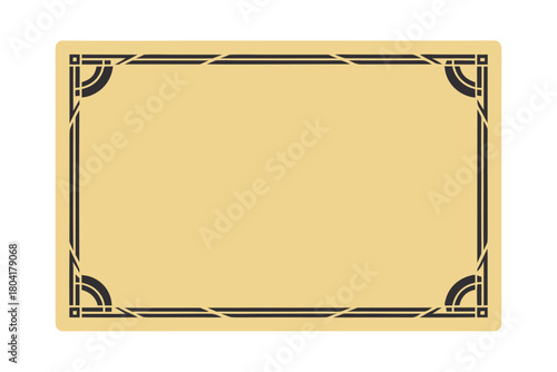 Elegant Art Deco Border Vector Certificate Frame Template