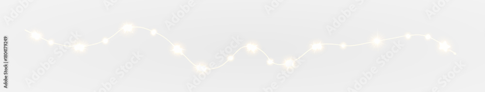 Naklejka premium PNG Christmas Lights Overlay with Transparent Background