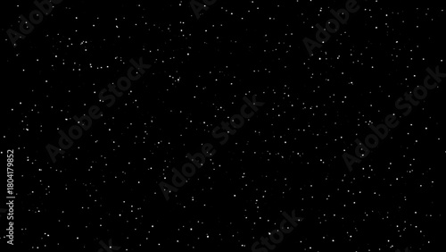 Abstract white particles falling on black background. Abstract digital star background
