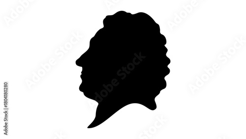 Samuel Richardson portrait, black isolated silhouette