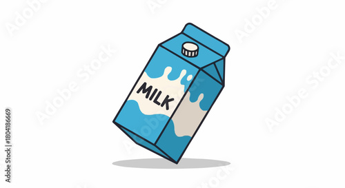 A carton of milk represents dairy, nutrition, or a healthy diet isolated on