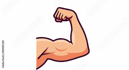 A muscular arm flexing, showcasing strength and power, with defined biceps and triceps, conveying a sense of fitness and determination
