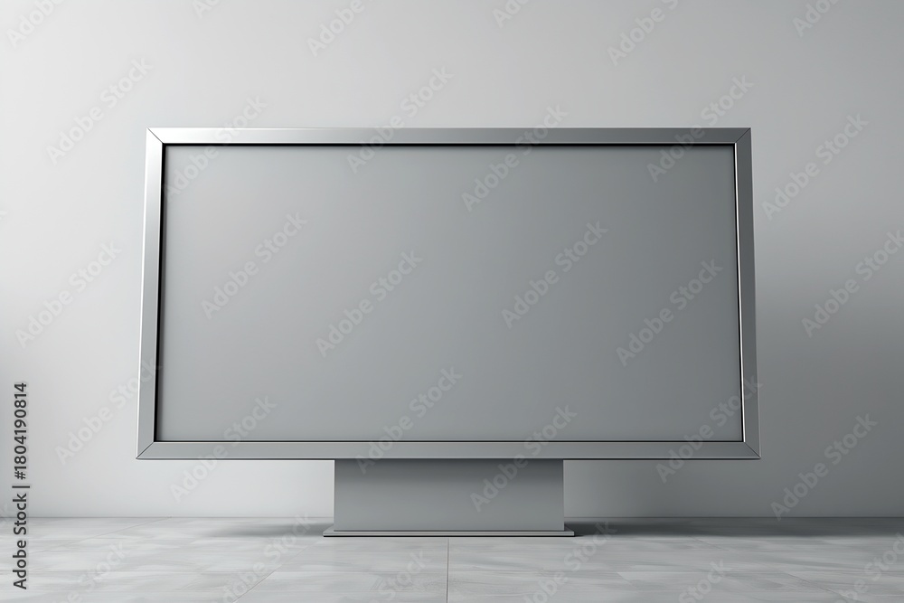 Fototapeta premium A blank, gray billboard indoors, a symbol of communication