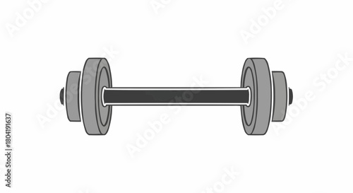 Illustration of a dumbbell isolated on, representing fitness, strength training, and exercise for building muscle and a healthy lifestyle
