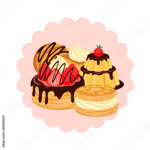 A delightful assortment of sweet pastries and desserts.