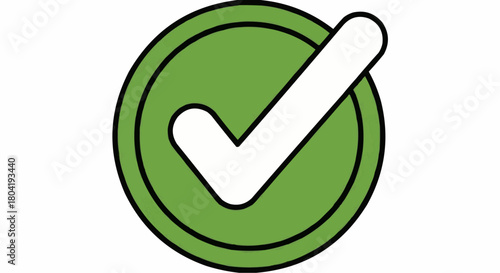 Illustration of a green check mark inside a circle isolated on, symbolizing approval, confirmation, and validation