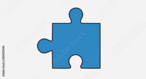 Illustration of a blue jigsaw puzzle piece, representing problem solving, teamwork, and connection isolated on