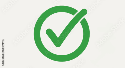 Green check mark inside a circle, symbolizing approval, success, and positive confirmation isolated on for various applications