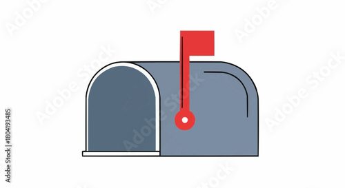 Rustic mailbox with the flag up isolated on, symbolizing mail delivery, communication, and the charm of rural or suburban life