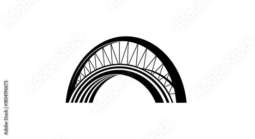 Abstract minimalistic bridge silhouette illustration for architecture design and modern