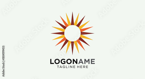Elegant logo design featuring a vibrant sun symbol with warm color palette for brand identity