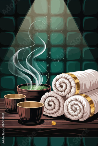 Spa Wellness Relaxation Towels Tea Self-Care Health