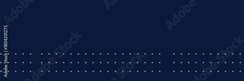 A dark blue background with three rows of small light circles evenly spaced across the bottom section