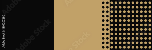 Abstract image featuring solid black and tan sections with patterned dots on the right side area view