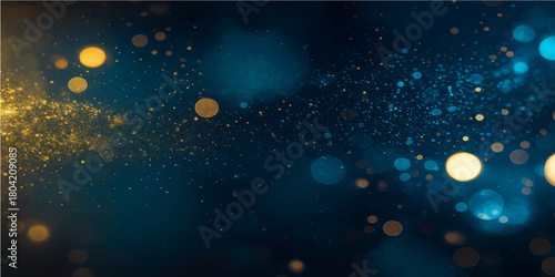 Blue glowing raindrops on the dark window at night reflect the light of a distant star in the cosmos