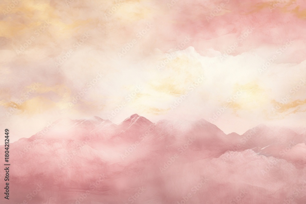 Obraz premium Misty clouds and mountains backgrounds outdoors nature.