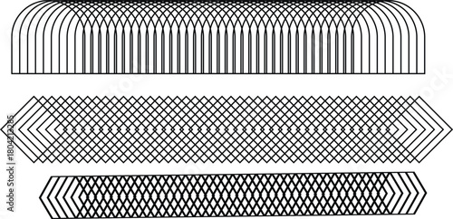 Abstract graphic design with layered thin black lines Vector