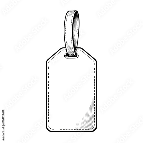 Chic luggage tag illustration for branding, create your stylish product tag, design your sophisticated price tag with vintage flair, add a personal touch!