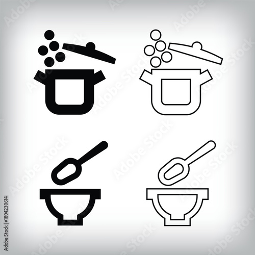 Linear and flat kitchen appliance logo. Simple restaurant company logo template.