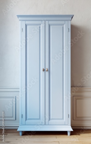 Wallpaper Mural Light-blue double-door wardrobe in a room. Torontodigital.ca