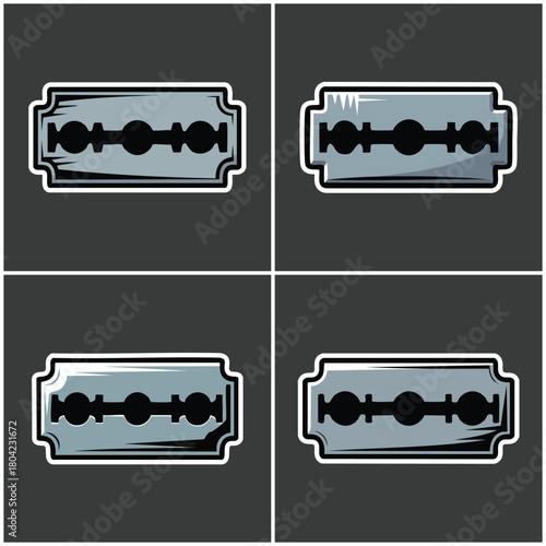 Razor blades set with transparent background Punk Rock Culture