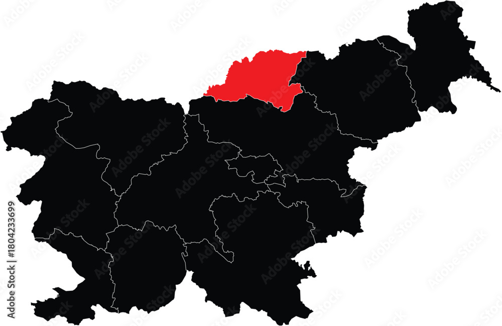 Obraz premium Vector Map of Carinthia on Slovenia Map