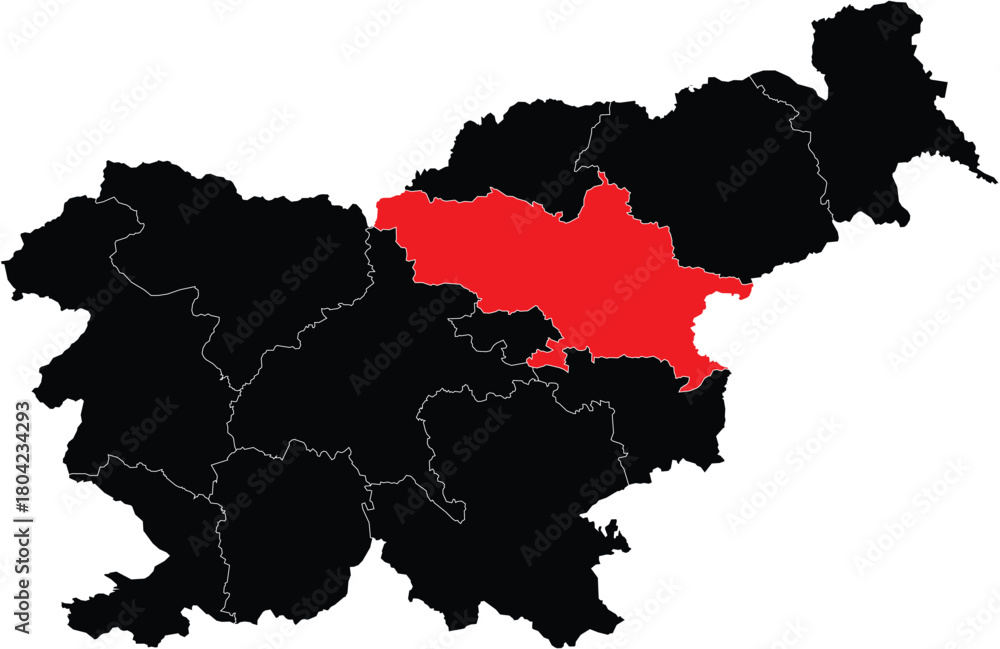 Obraz premium Vector Map of Savinja in Slovenia Map
