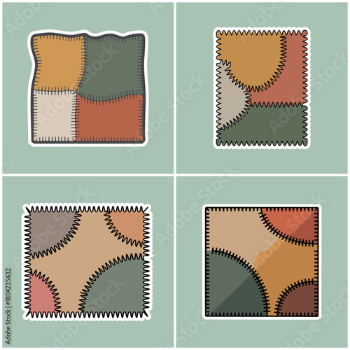 Patchwork squares with stitched edges and neutral tones Diy Thrift Culture