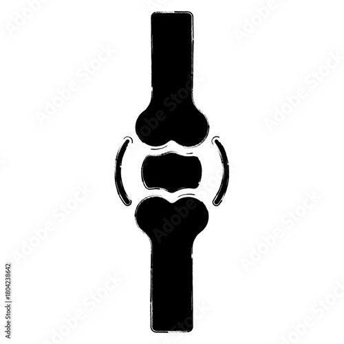 meniscal icon, brush strokes, vector illustration on white background.