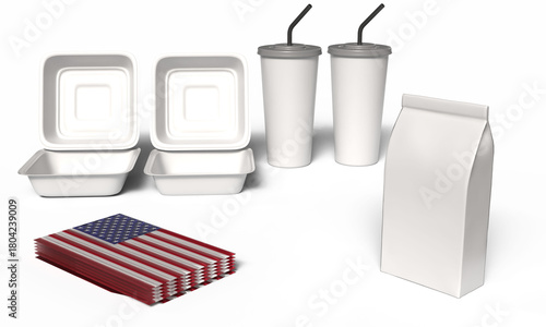 3D Illustration US Hamburger Menu